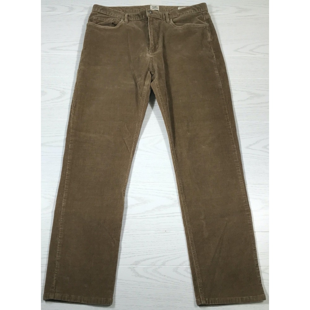 Flint And Tinder Corduroy Pants Men 36x32 Brown Straight Fit Cotton Blend Preppy